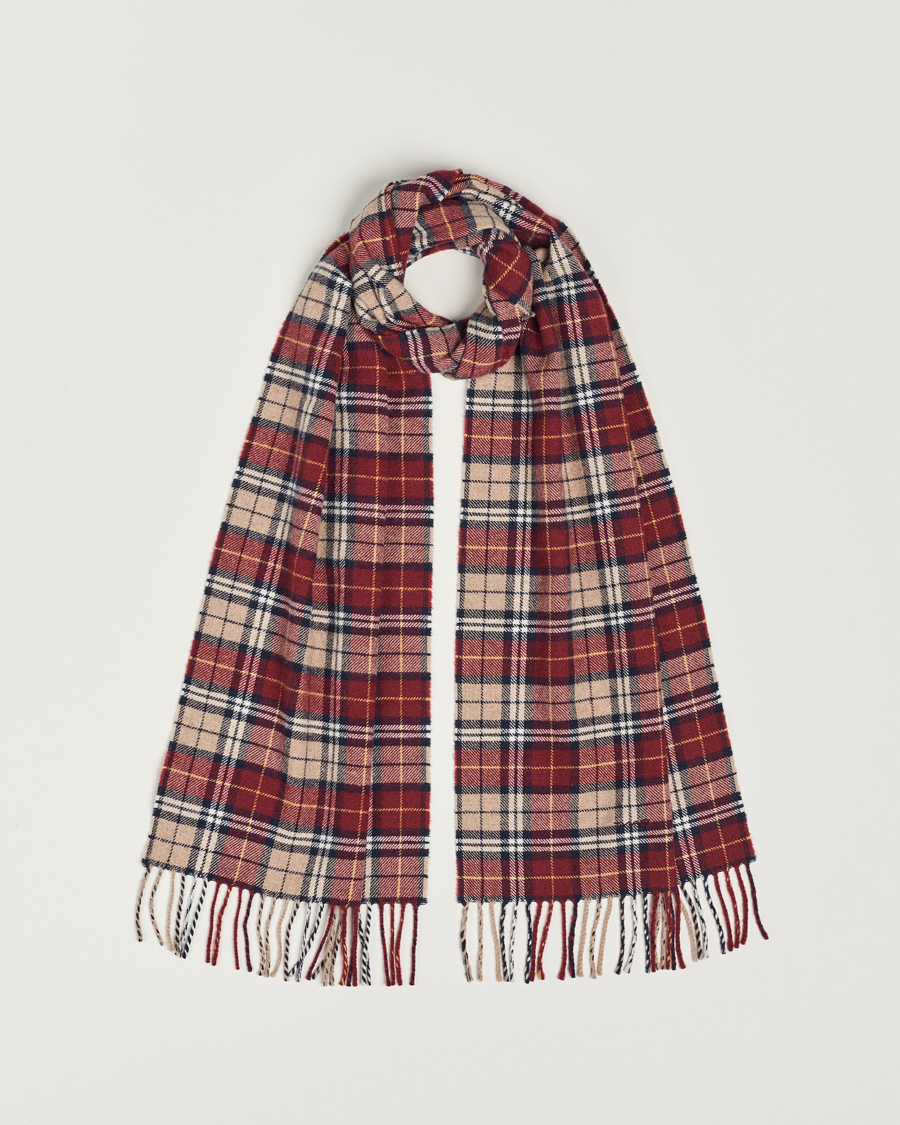 Herr | GANT Wool Multi Checked Scarf Plumped Red | GANT | Wool Multi Checked Scarf Plumped Red