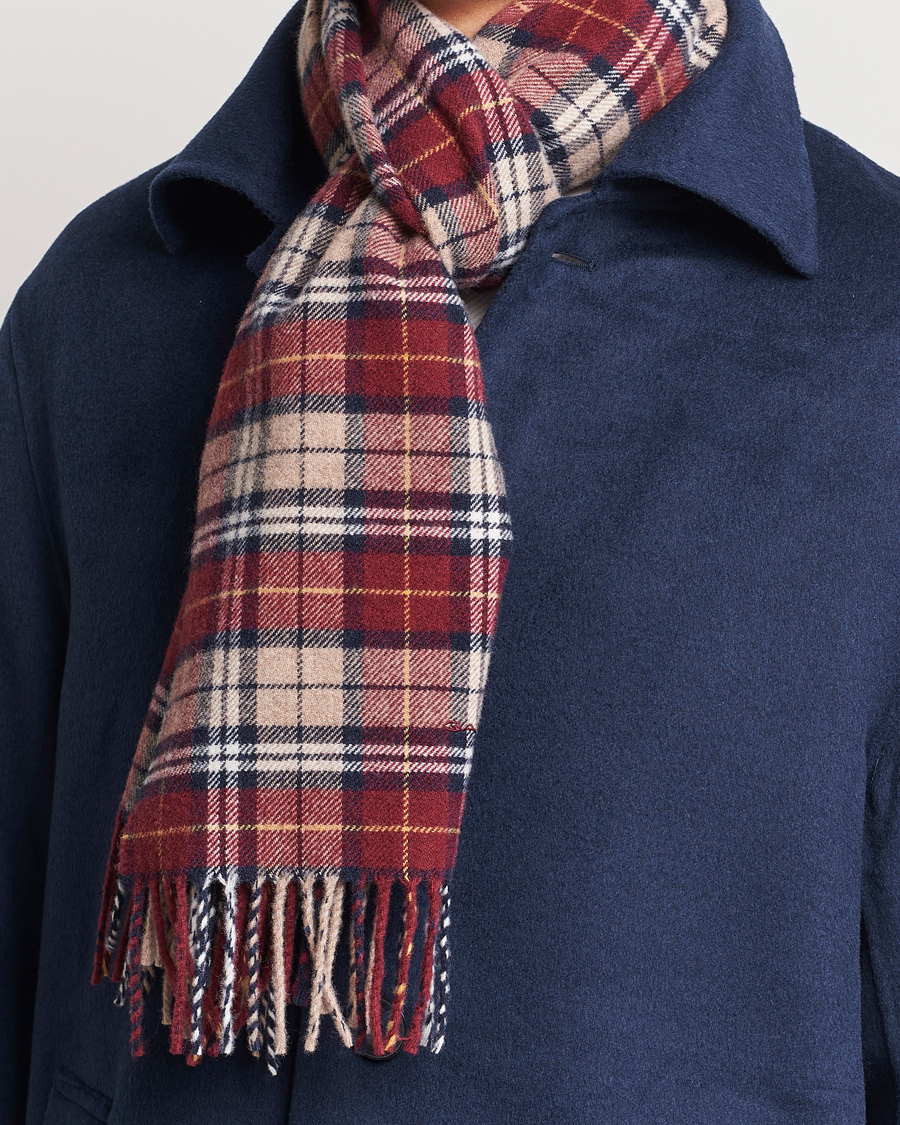 Herr |  | GANT | Wool Multi Checked Scarf Plumped Red