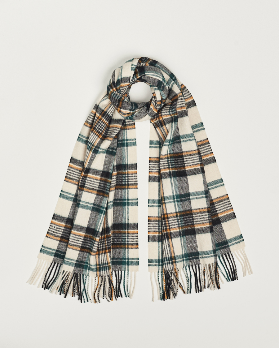 Herr | GANT Wool Multi Checked Scarf Putty Multi | GANT | Wool Multi Checked Scarf Putty Multi