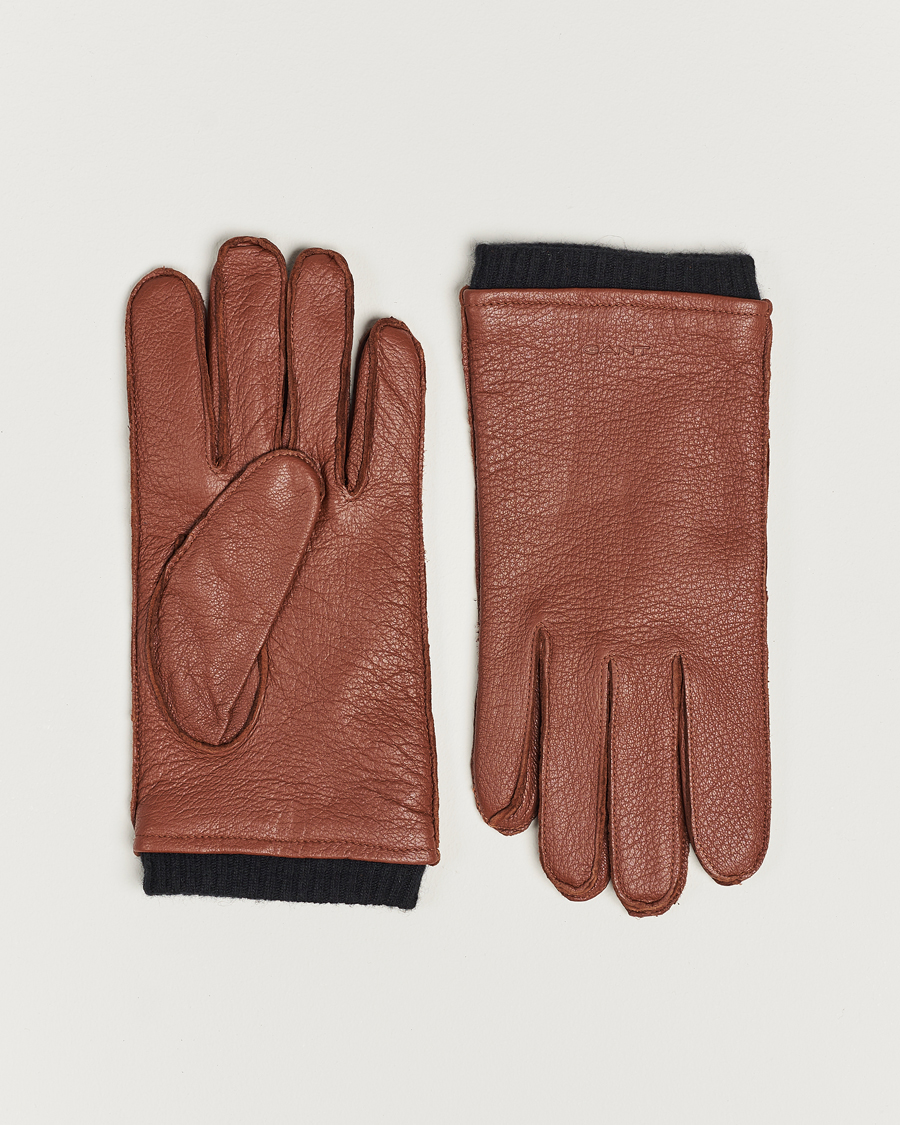 Herr | GANT Wool Lined Leather Gloves Clay Brown | GANT | Wool Lined Leather Gloves Clay Brown