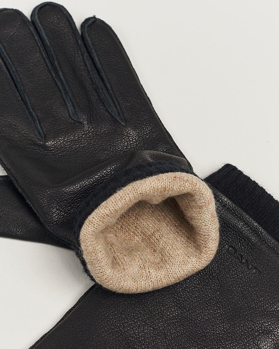 Herr |  | GANT | Wool Lined Leather Gloves Black