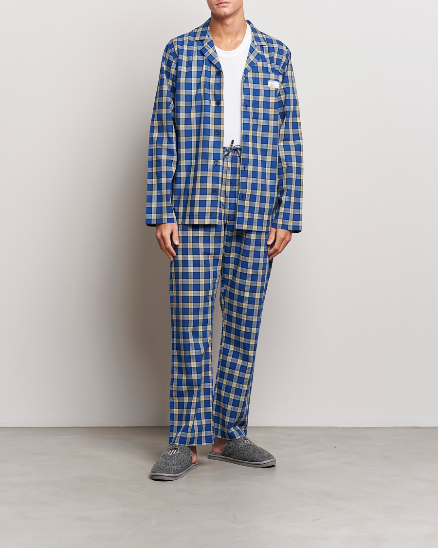 Herr | Pyjamas & Morgonrockar | GANT | Checked Pyjama Set College Blue