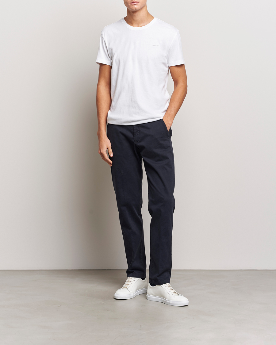 Herr | T-Shirts | GANT | 2-Pack Crew Neck T-Shirt Navy/White