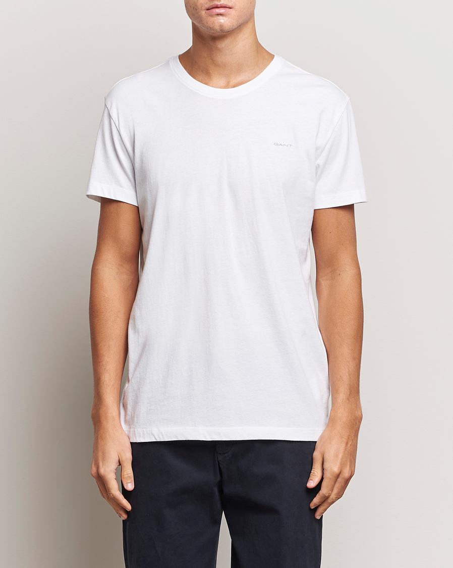 Herre | Tøj | GANT | 2-Pack Crew Neck T-Shirt Navy/White