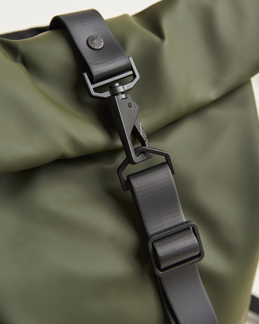 Herr | Väskor | RAINS | Rolltop Rucksack Green