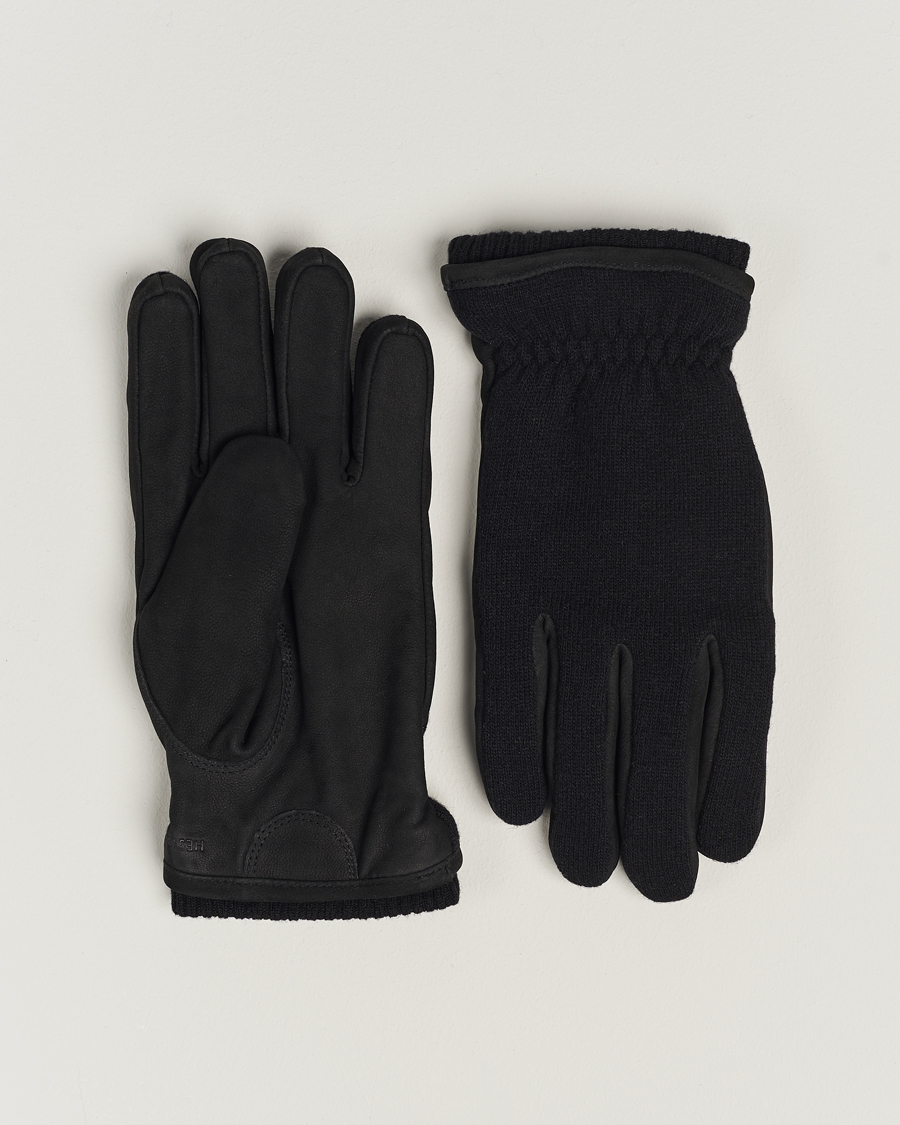 Herr | Hestra Noah Nubuck Wool Tricot Glove Black | Hestra | Noah Nubuck Wool Tricot Glove Black