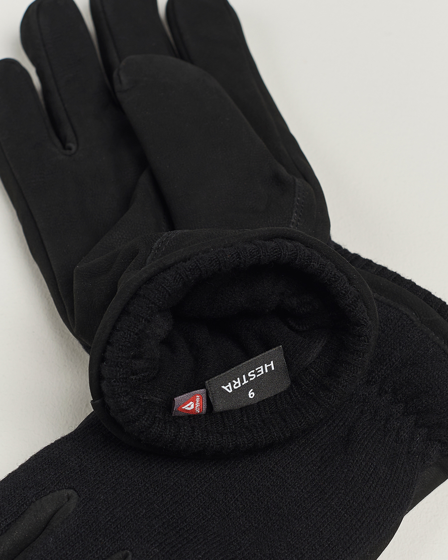 Herr | Hestra Noah Nubuck Wool Tricot Glove Black | Hestra | Noah Nubuck Wool Tricot Glove Black