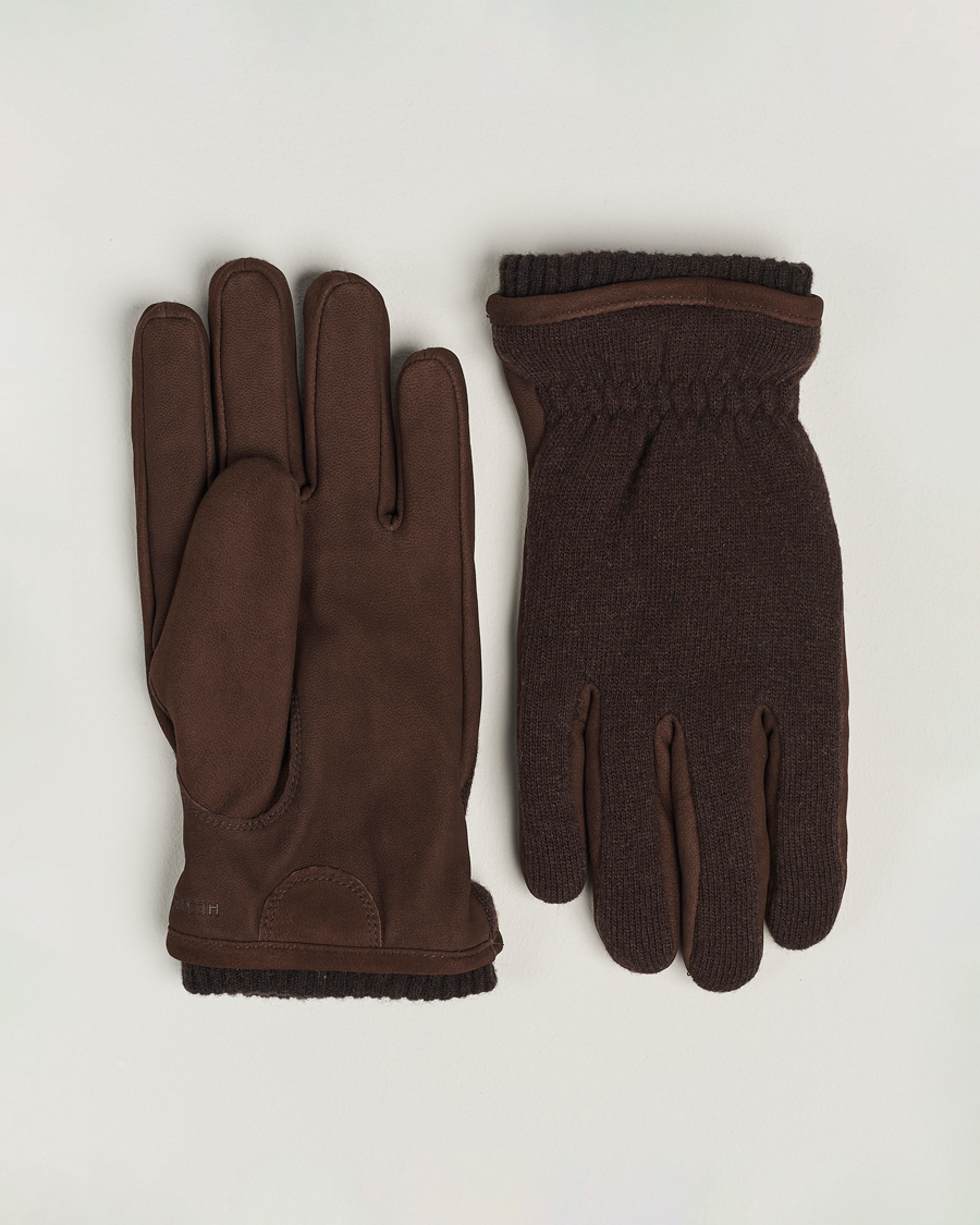Herr | Hestra Noah Nubuck Wool Tricot Glove Espresso | Hestra | Noah Nubuck Wool Tricot Glove Espresso