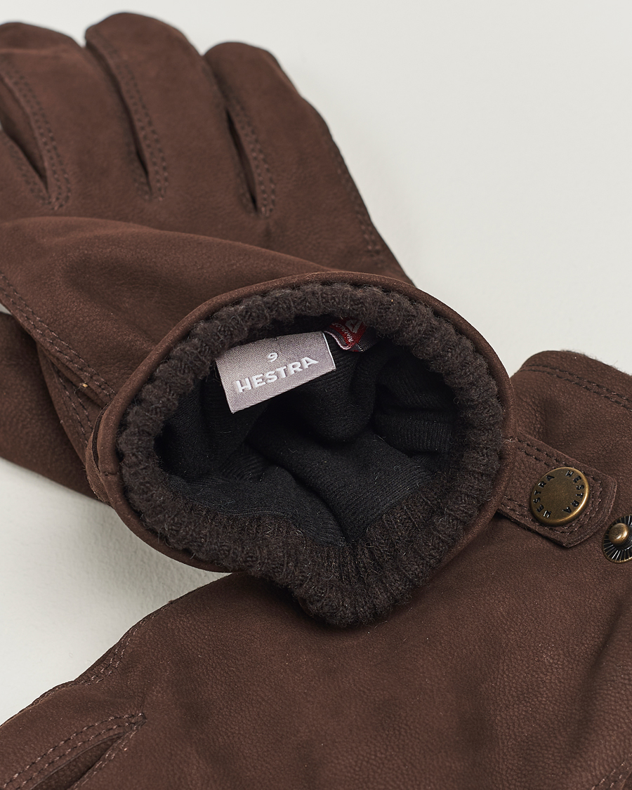 Herr | Hestra | Hestra | Bergvik Fleece Liner Buckle Nubuck Glove Espresso