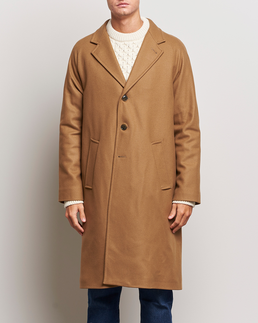 Herr | Jackor | Gloverall | Chesterfield Wool/Cashmere Raglan Coat Camel