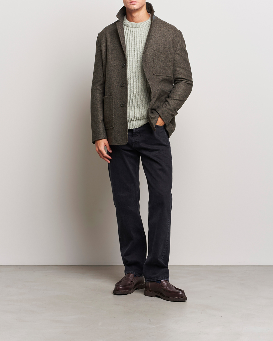 Herr | Jackor | Gloverall | Wool Worker Shirt Jacket Black/White