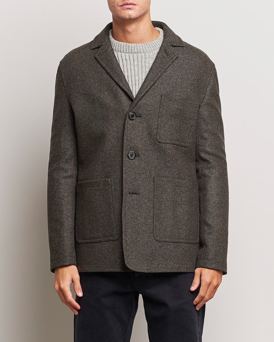 Herr | Jackor | Gloverall | Wool Worker Shirt Jacket Black/White