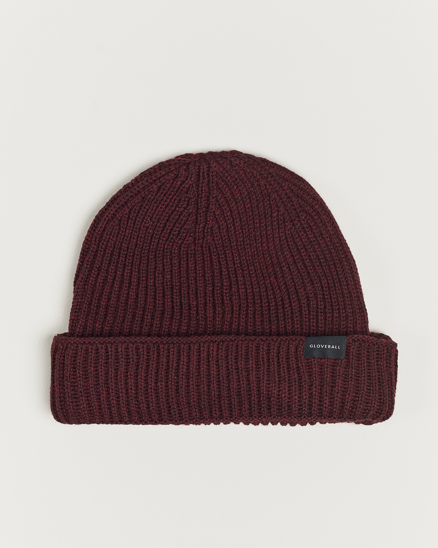 Herr | Gloverall Fisherman Lambswool Beanie Burgundy | Gloverall | Fisherman Lambswool Beanie Burgundy