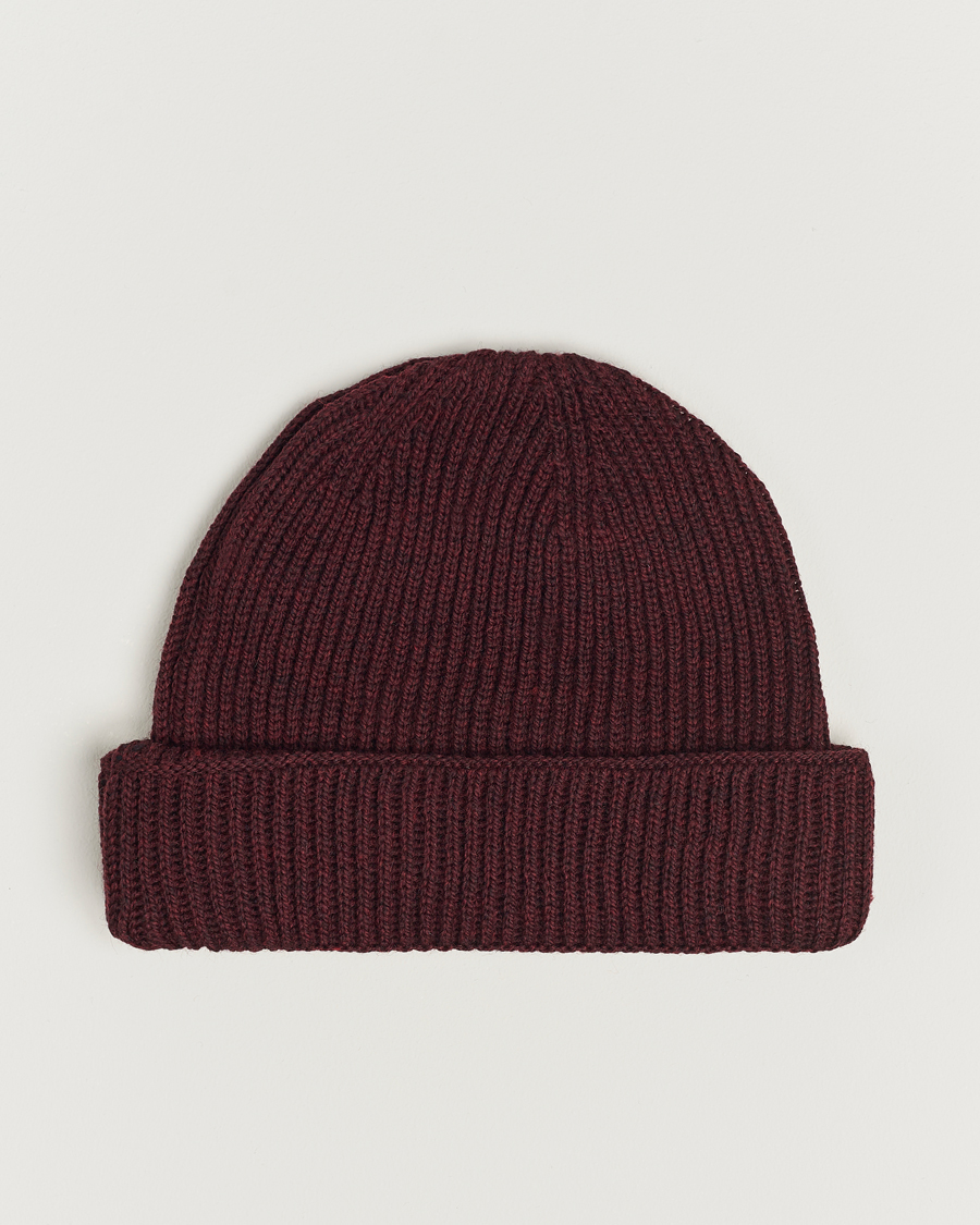 Herr | Gloverall Fisherman Lambswool Beanie Burgundy | Gloverall | Fisherman Lambswool Beanie Burgundy