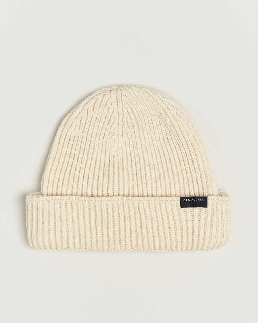 Herr | Gloverall Fisherman Lambswool Beanie Ecru | Gloverall | Fisherman Lambswool Beanie Ecru