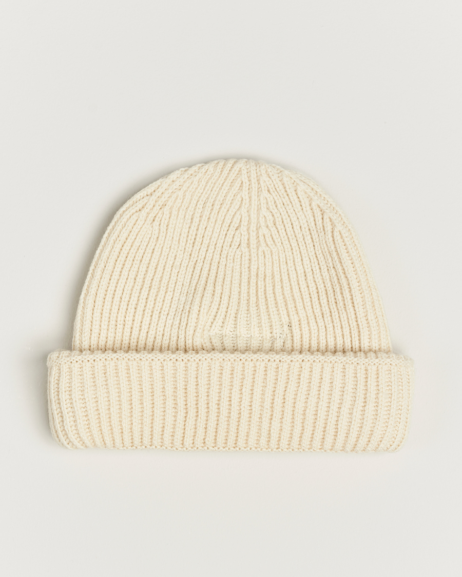 Herr | Gloverall Fisherman Lambswool Beanie Ecru | Gloverall | Fisherman Lambswool Beanie Ecru