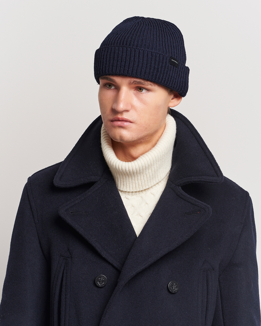 Herr | Gloverall Fisherman Lambswool Beanie Navy | Gloverall | Fisherman Lambswool Beanie Navy