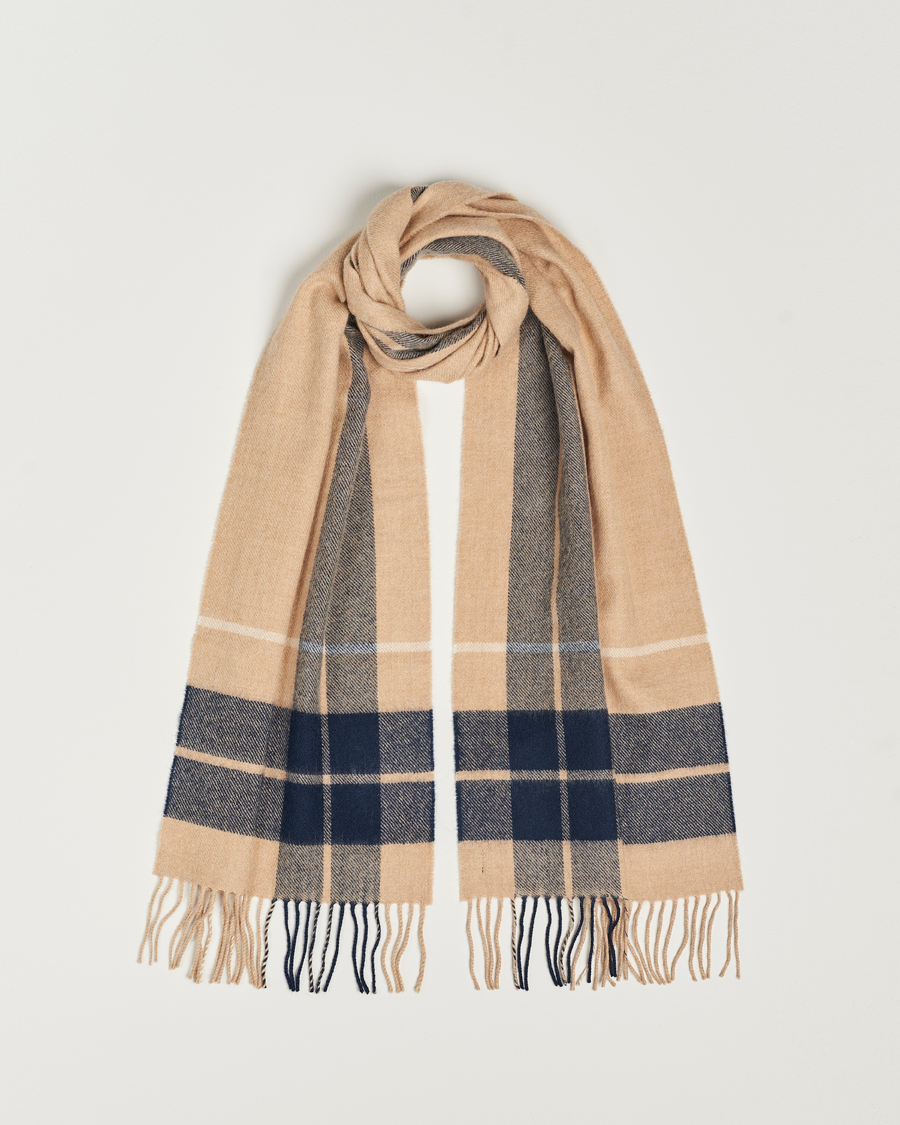 Herr | Gloverall Lambswool Scarf Camel Check | Gloverall | Lambswool Scarf Camel Check