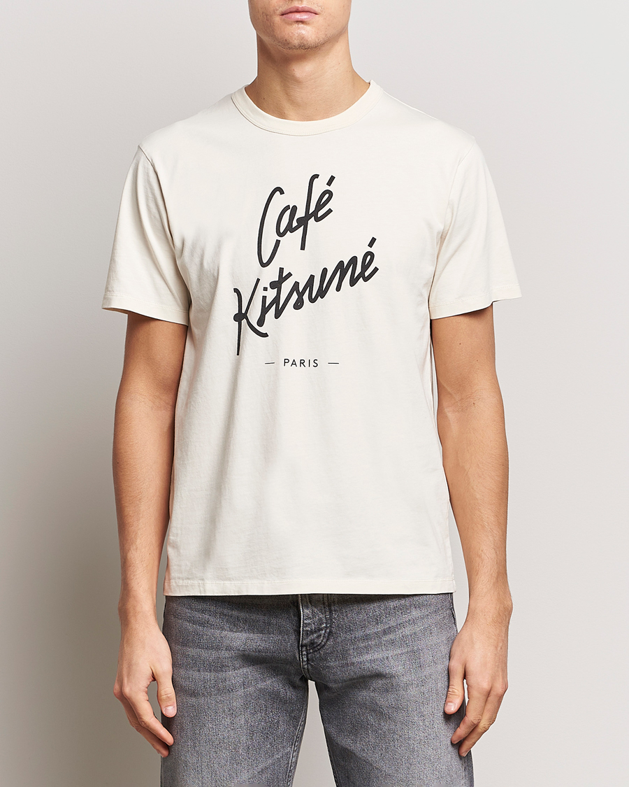 Herr | Kortärmade t-shirts | Café Kitsuné | Crew T-Shirt Latte