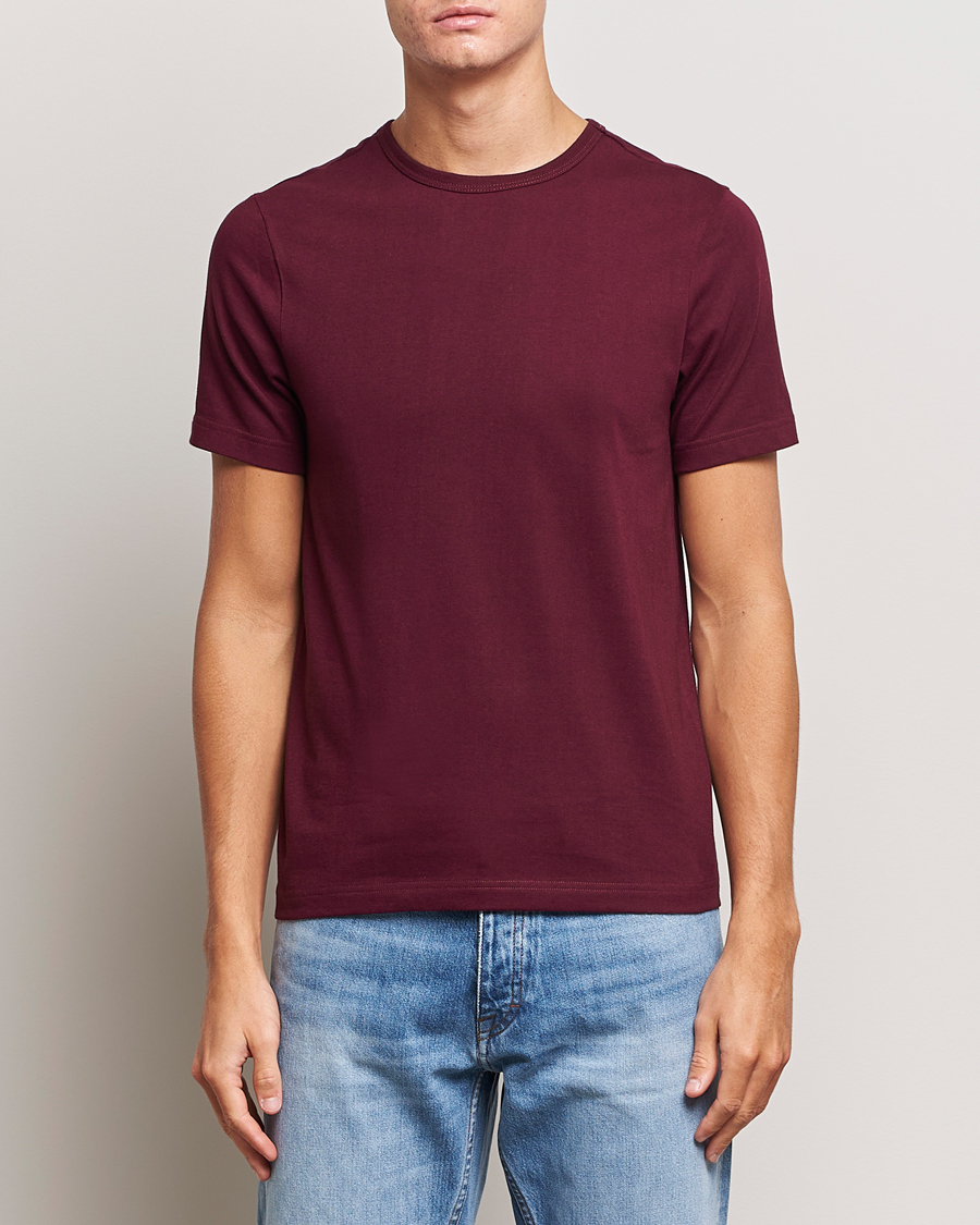 Herr | Kortärmade t-shirts | Merz b. Schwanen | 1950s Classic Loopwheeled T-Shirt Ruby Red