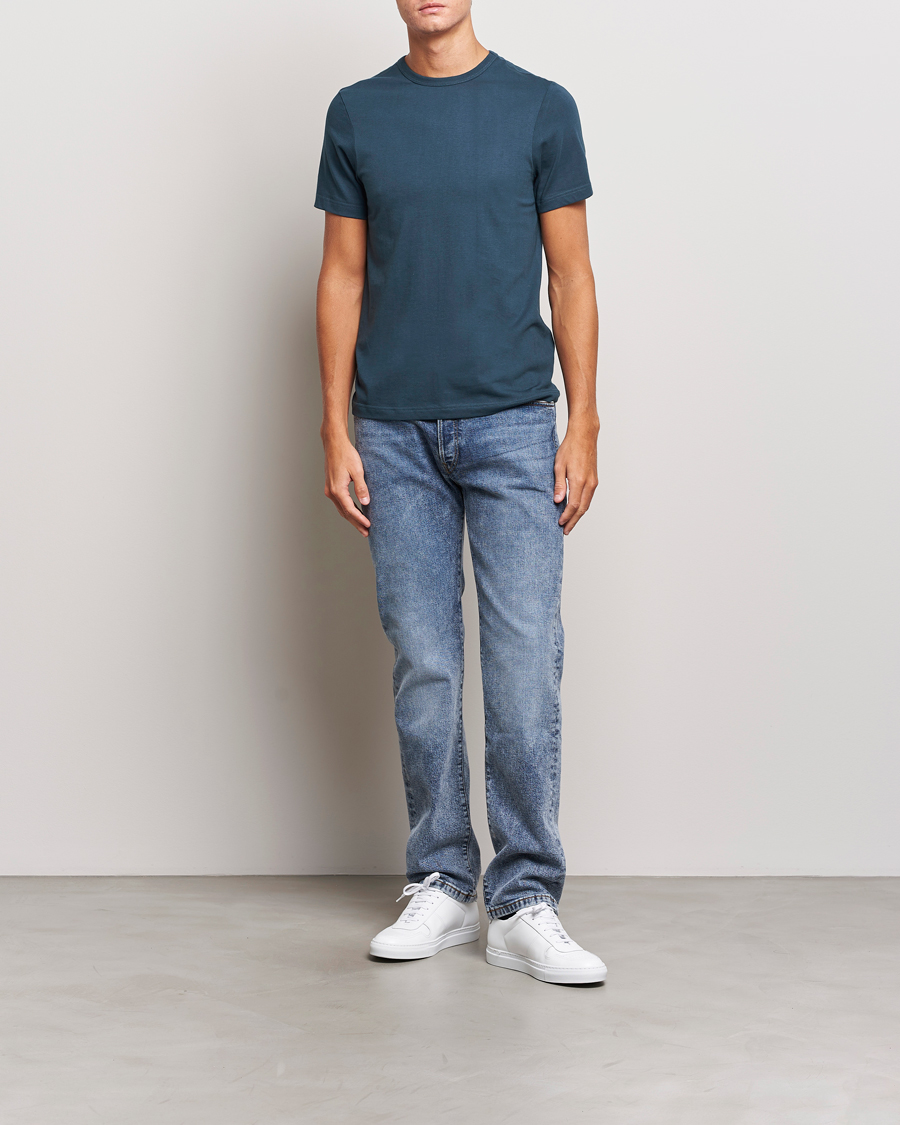 Herr | T-Shirts | Merz b. Schwanen | 1950s Classic Loopwheeled T-Shirt Mineral Blue