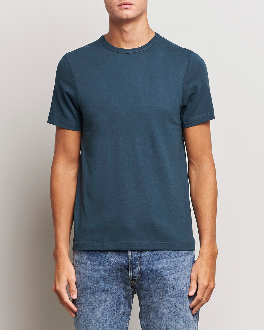 Herr | T-Shirts | Merz b. Schwanen | 1950s Classic Loopwheeled T-Shirt Mineral Blue