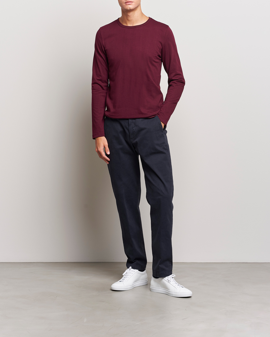 Herr | T-Shirts | Merz b. Schwanen | 1950s Classic Loopwheeled Longsleeve T-Shirt Ruby Red