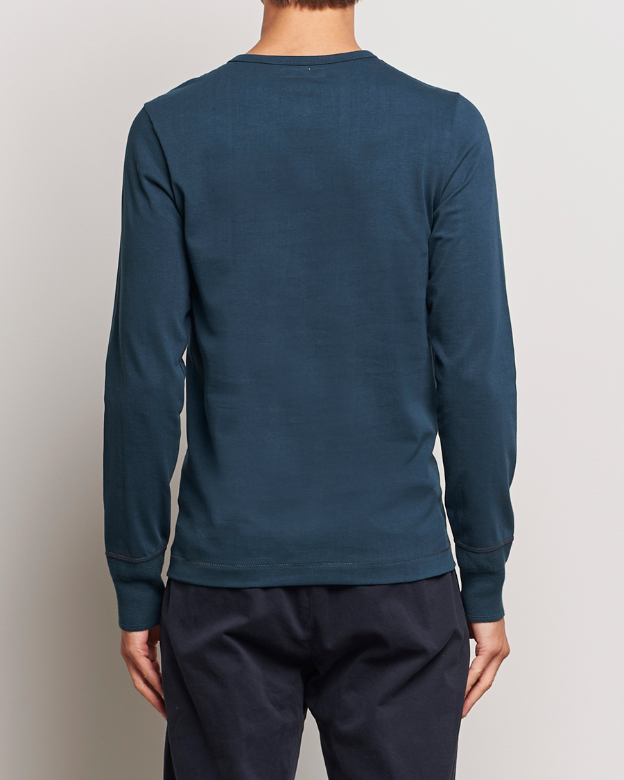 Herr | Tröjor | Merz b. Schwanen | Classic Organic Cotton Henley Mineral Blue