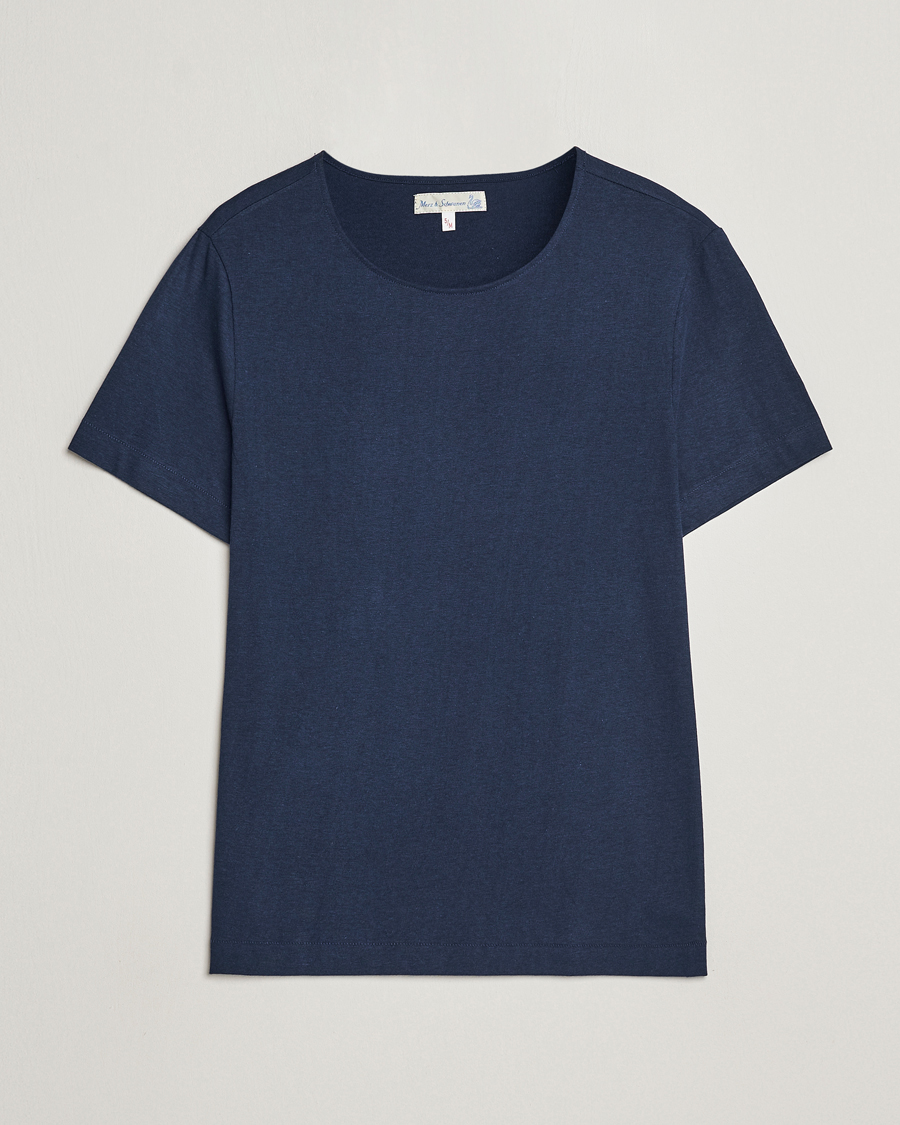 Herr | T-Shirts | Merz b. Schwanen | 1920s Loopwheeled T-shirt Ink Blue