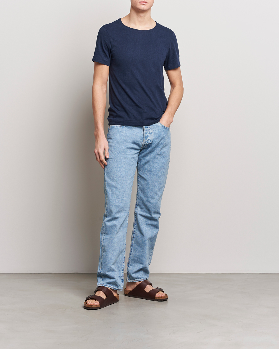 Herr | T-Shirts | Merz b. Schwanen | 1920s Loopwheeled T-shirt Ink Blue