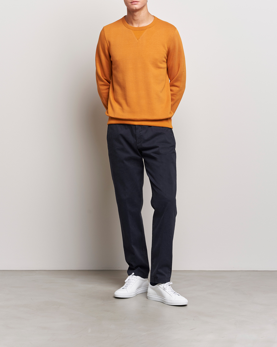 Herr | Tröjor | Merz b. Schwanen | Organic Cotton Crew Neck Sweatshirt Desert Sun