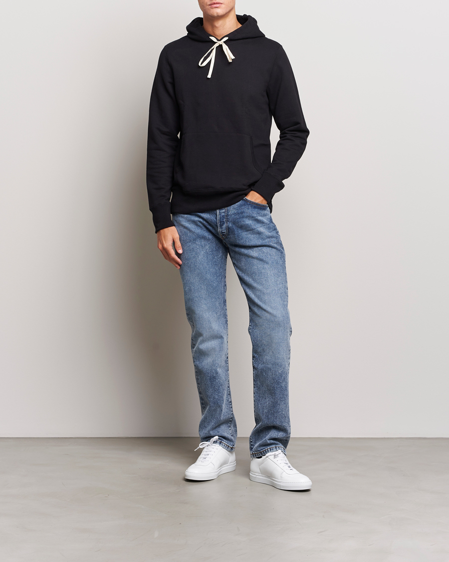 Herr | Tröjor | Merz b. Schwanen | Cotton Loopwheeled Hoodie Black