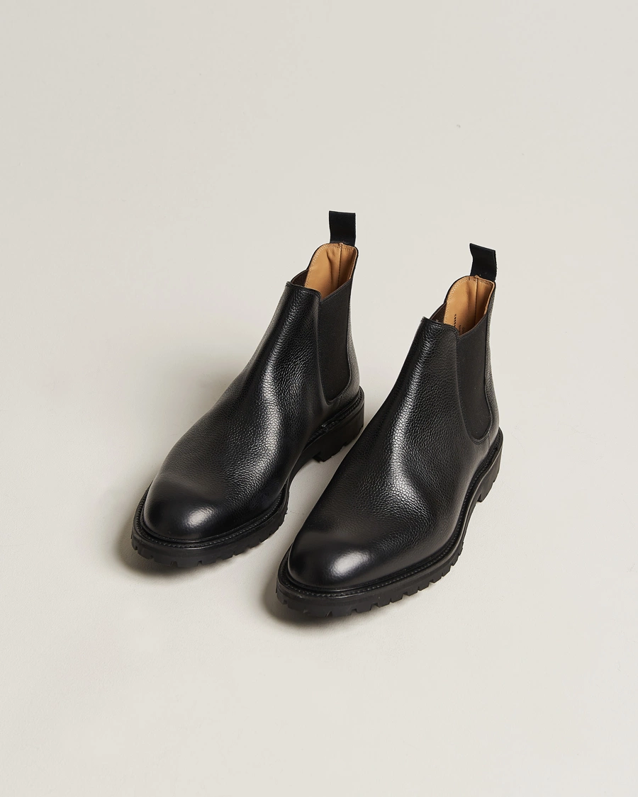 Herr | Svarta kängor | Crockett & Jones | Chelsea 11 Black Calf Grained