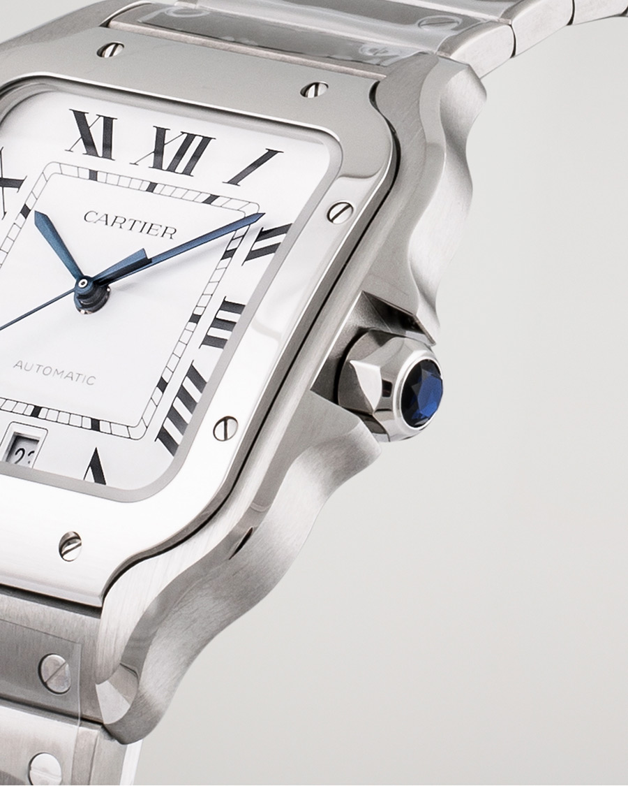 Herr | Pre-Owned & Vintage Watches | Cartier Pre-Owned | Santos De Cartier Steel WSSA0018 Steel White