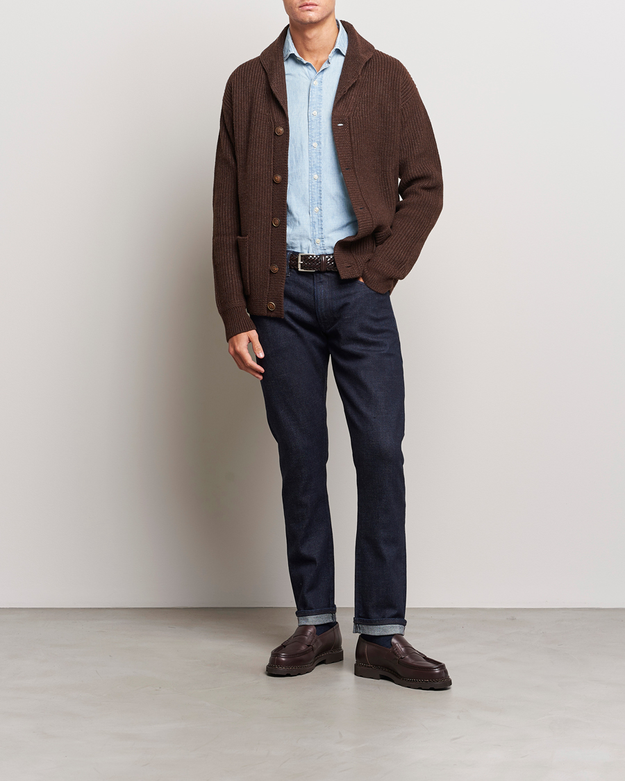 Herr | Tröjor | Polo Ralph Lauren | Wool Knitted Sweater Bear Brown Heather