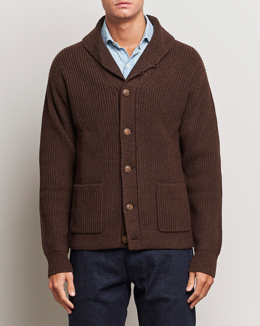 Herr | Tröjor | Polo Ralph Lauren | Wool Knitted Sweater Bear Brown Heather