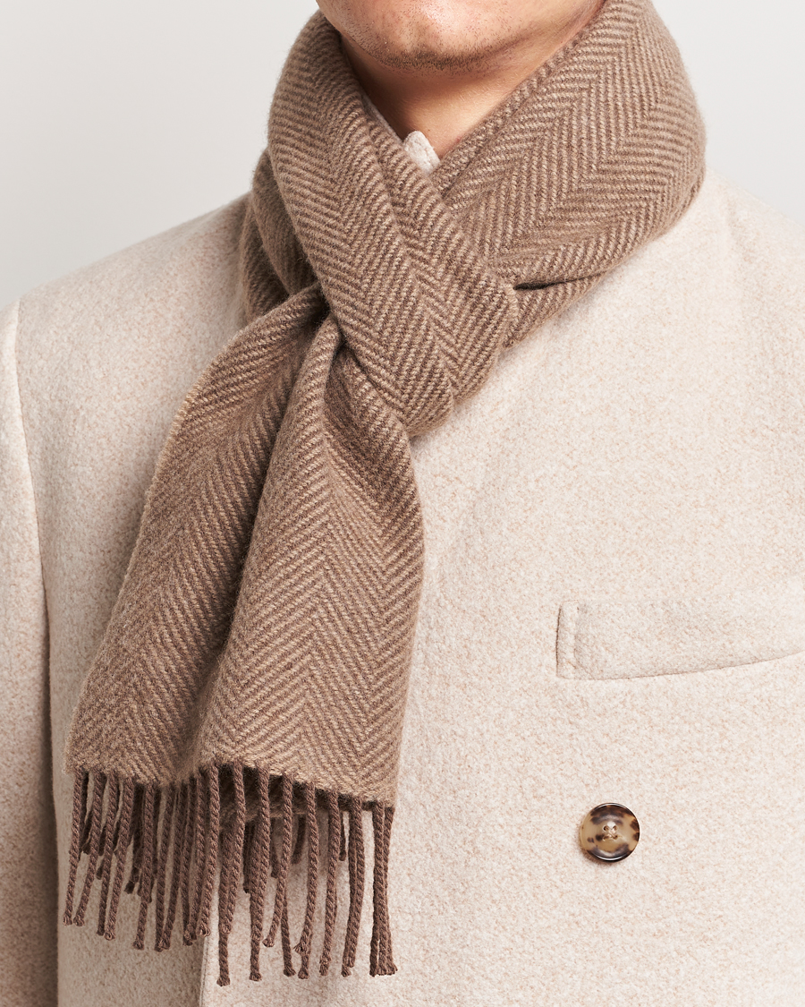 Herr |  | Begg & Co | Herringbone Cashmere Scarf 30*170cm Mink