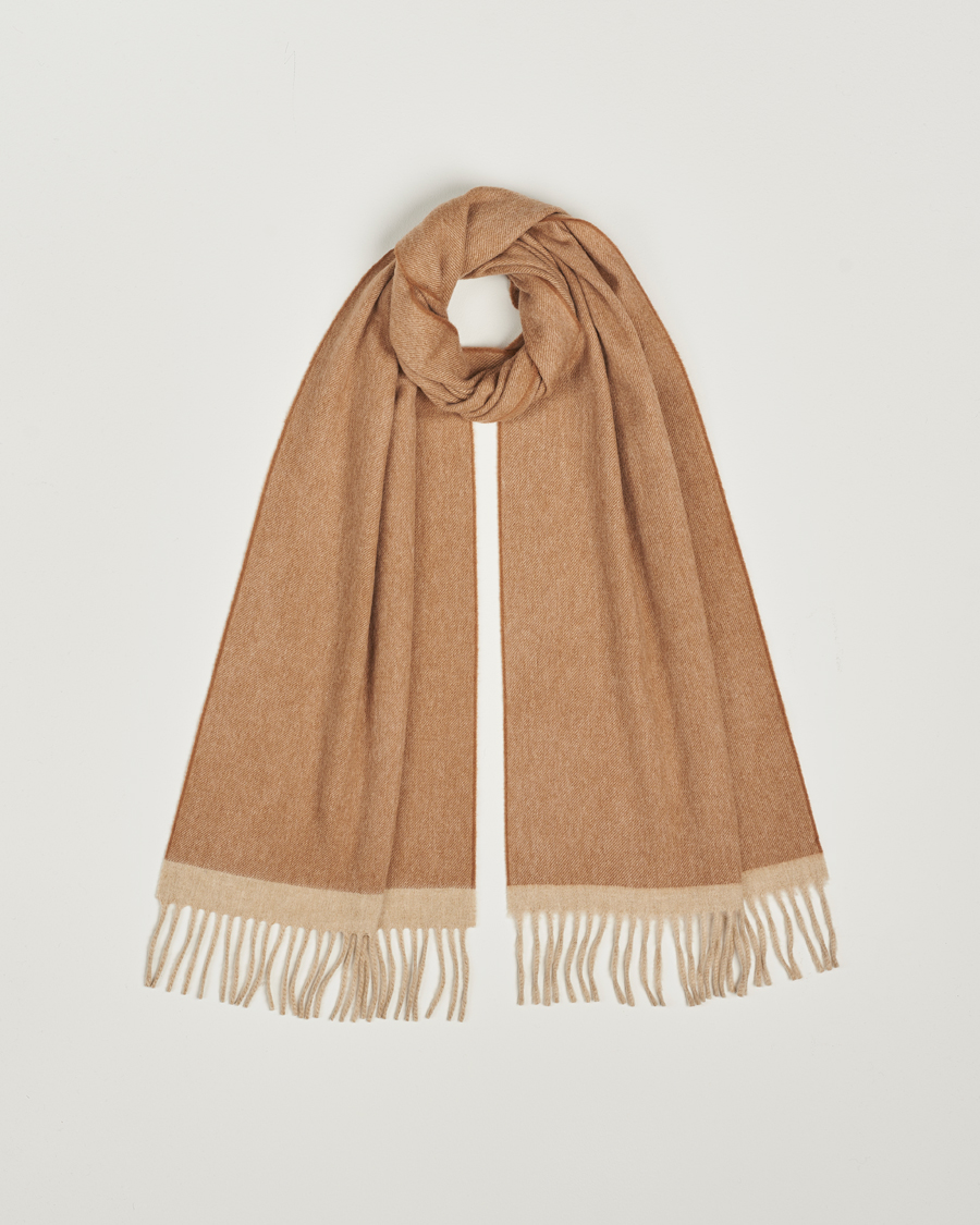 Herr | Begg & Co Solid Board Wool/Cashmere Scarf Warm Natural | Begg & Co | Solid Board Wool/Cashmere Scarf Warm Natural