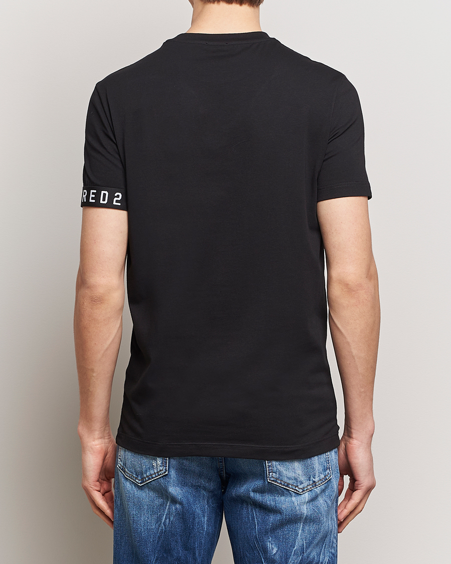 Herr | T-Shirts | Dsquared2 | Taped Logo Crew Neck T-Shirt Black/White