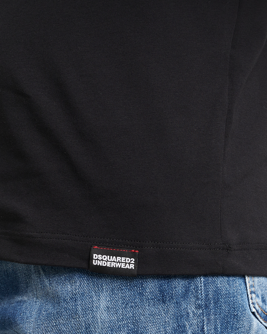 Herr | T-Shirts | Dsquared2 | Taped Logo Crew Neck T-Shirt Black/White