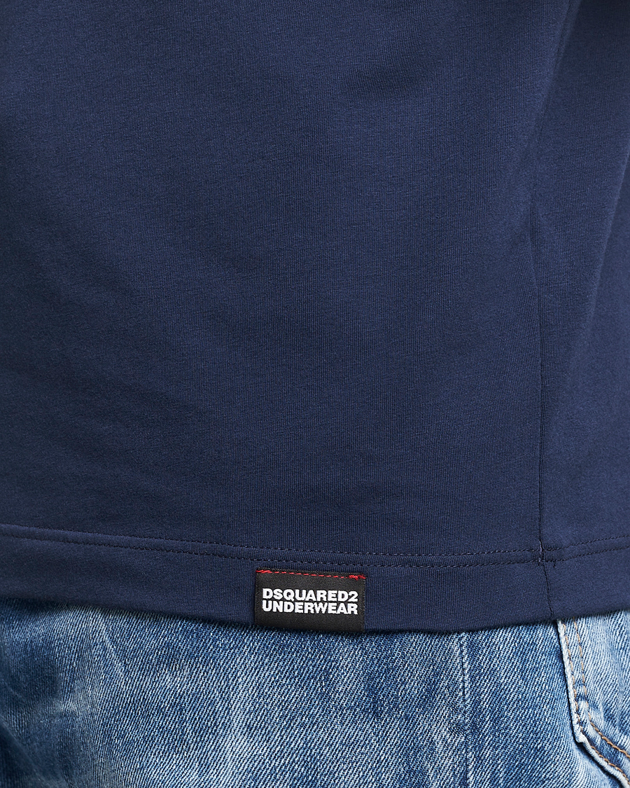 Herr | T-Shirts | Dsquared2 | Taped Logo Crew Neck T-Shirt Navy/White