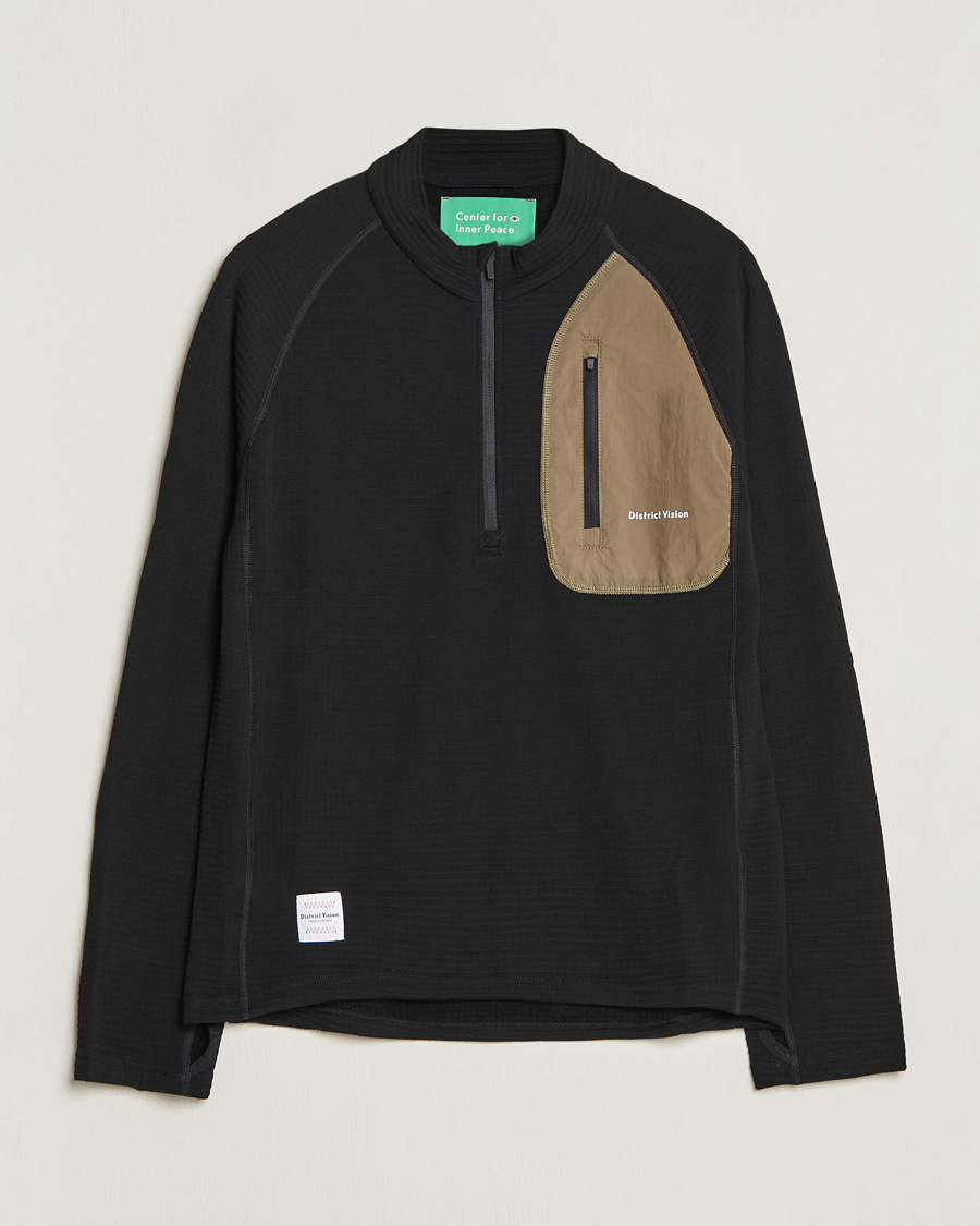 Herr | Sport | District Vision | Half-Zip Merino Grid Fleece Black