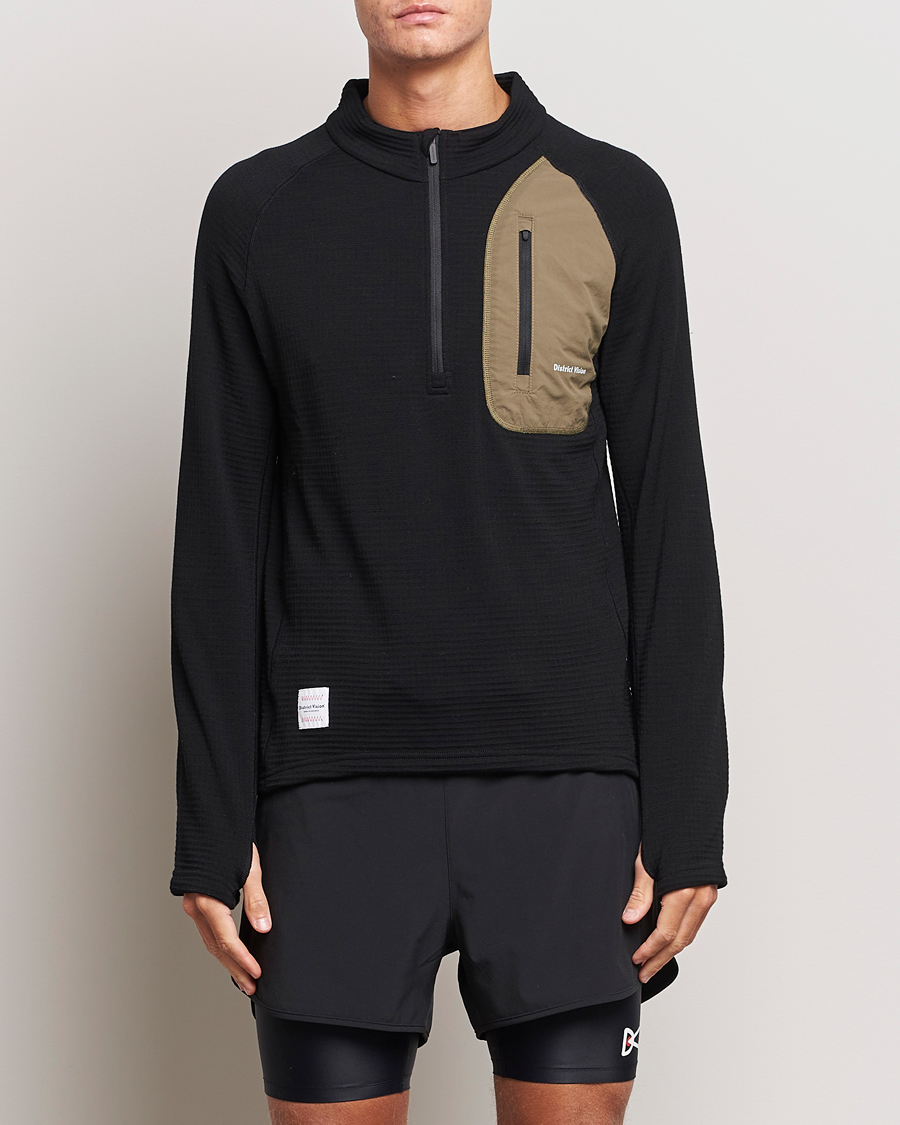 Herr | Running | District Vision | Half-Zip Merino Grid Fleece Black