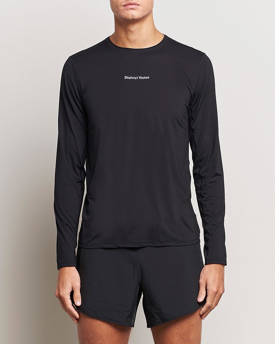 Herr | T-Shirts | District Vision | Ultralight Aloe Long Sleeve Black