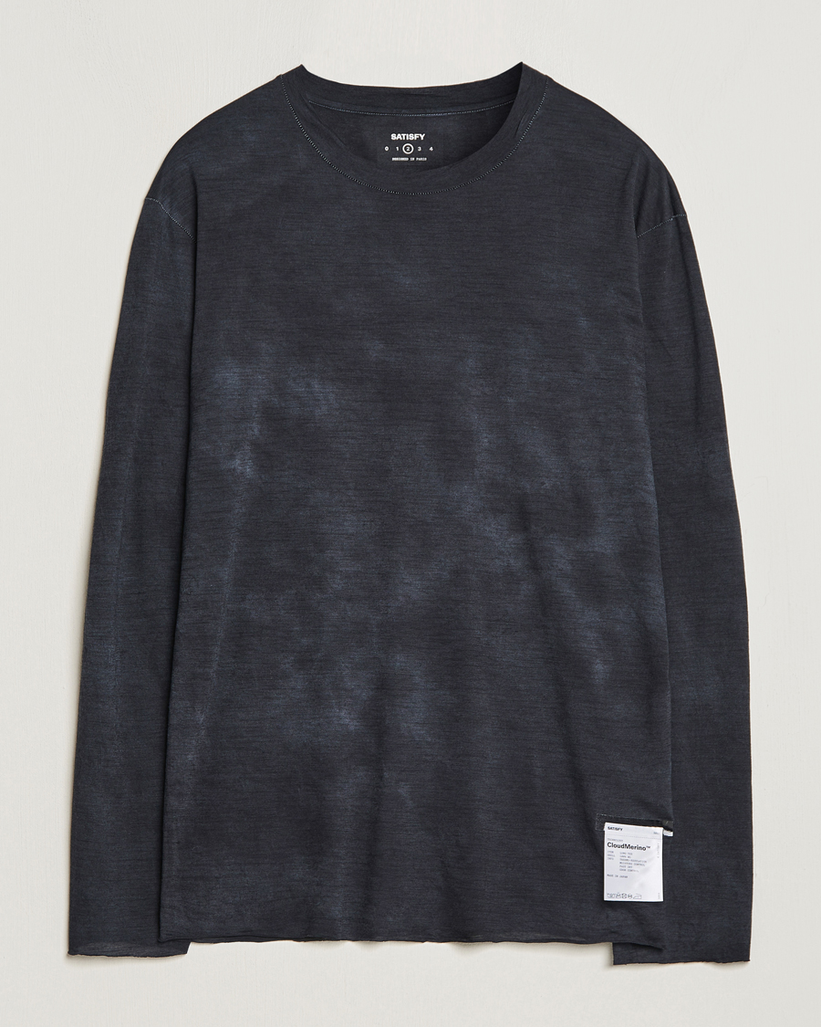 Herr | T-Shirts | Satisfy | CloudMerino Long Sleeve T-Shirt Batik Black