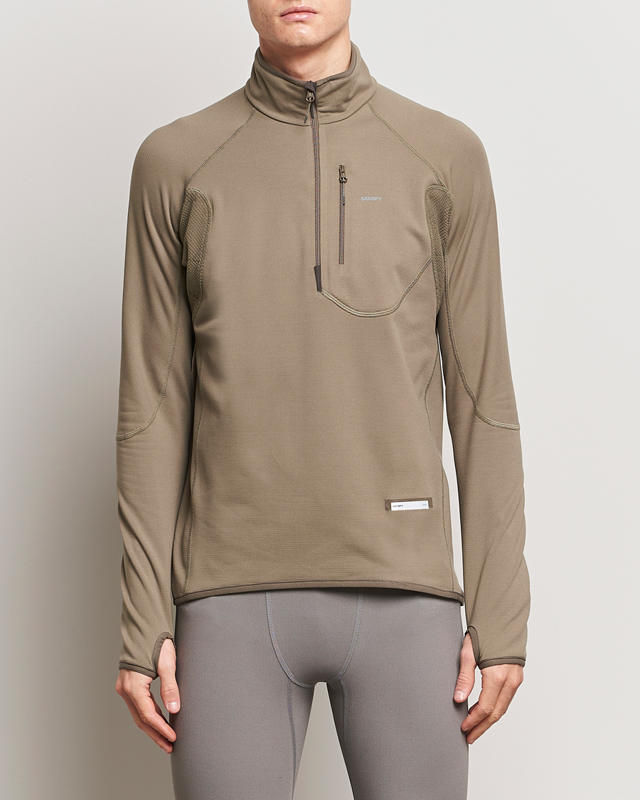 Herr | Fleecetröjor | Satisfy | GhostFleece Half Zip Smoky Quartz