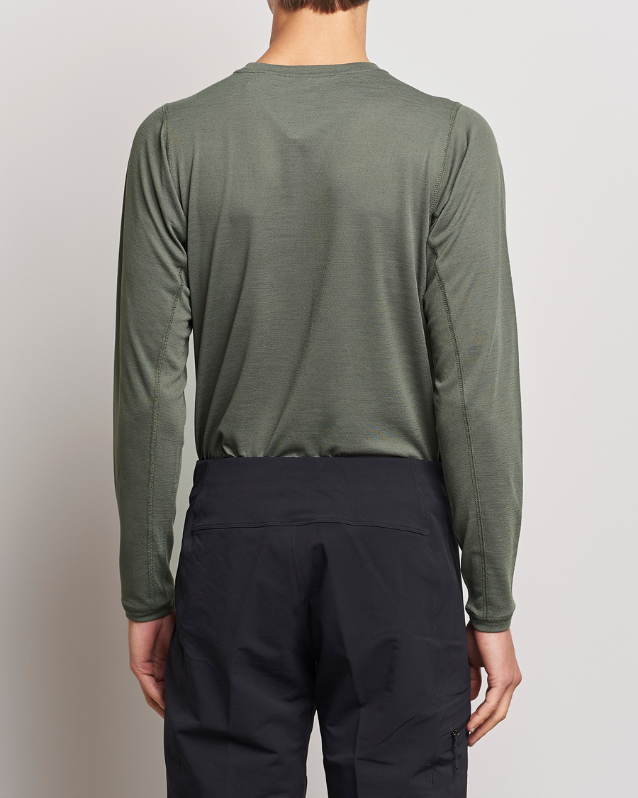 Herr |  | Snow Peak | Recycled Polyester/Wool Long Sleeve T-Shirt Olive
