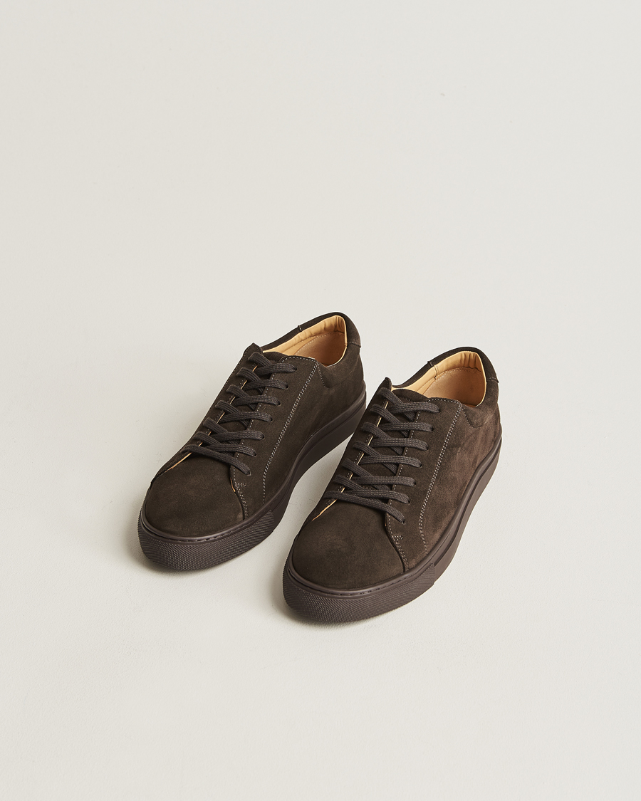 Herr | Skor | Myrqvist | Oaxen Monochrome Sneaker Dark Brown Suede