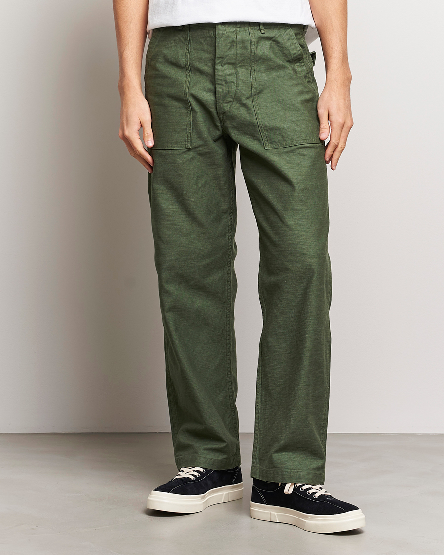 Herr |  | orSlow | Regular Fit Original Sateen Fatigue Pants Green