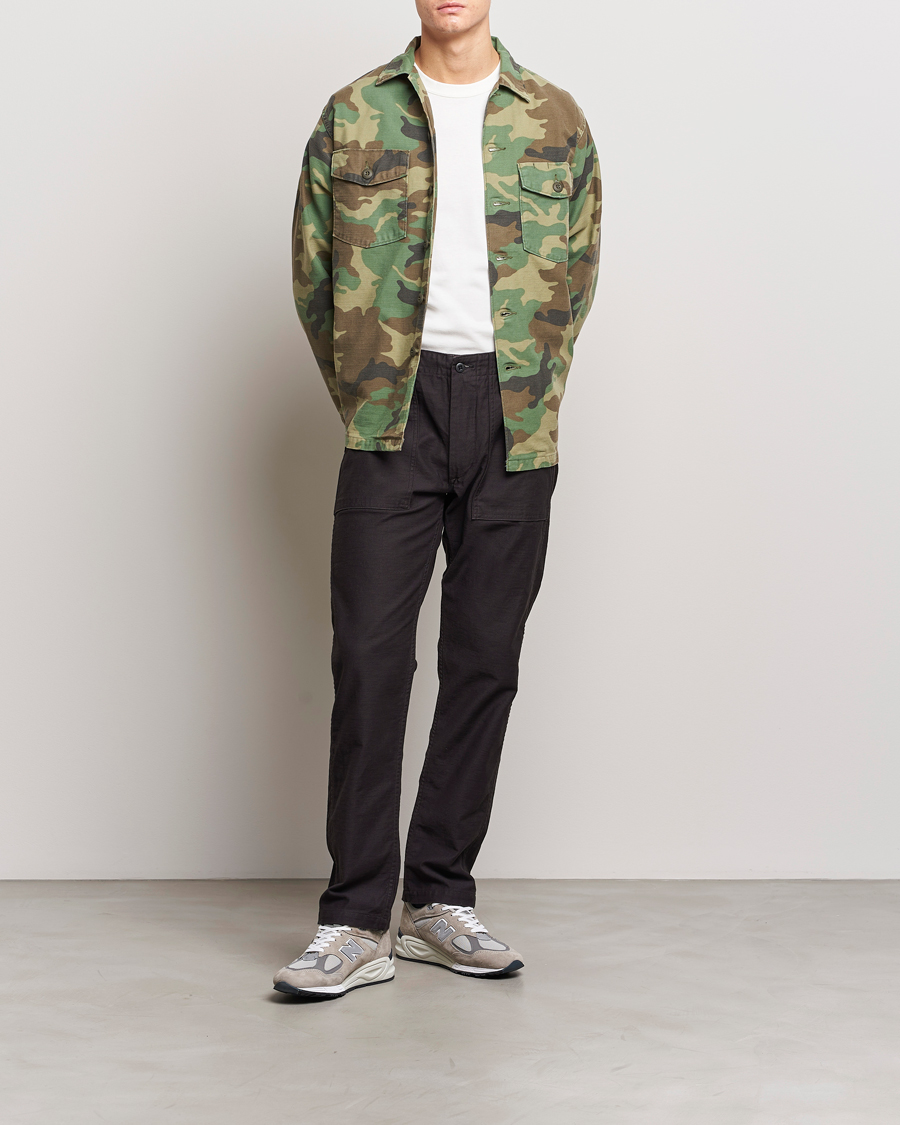 Herr | Byxor | orSlow | Slim Fit Original Sateen Fatigue Pants Black